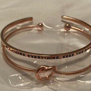 Pair of rose gold bracelets